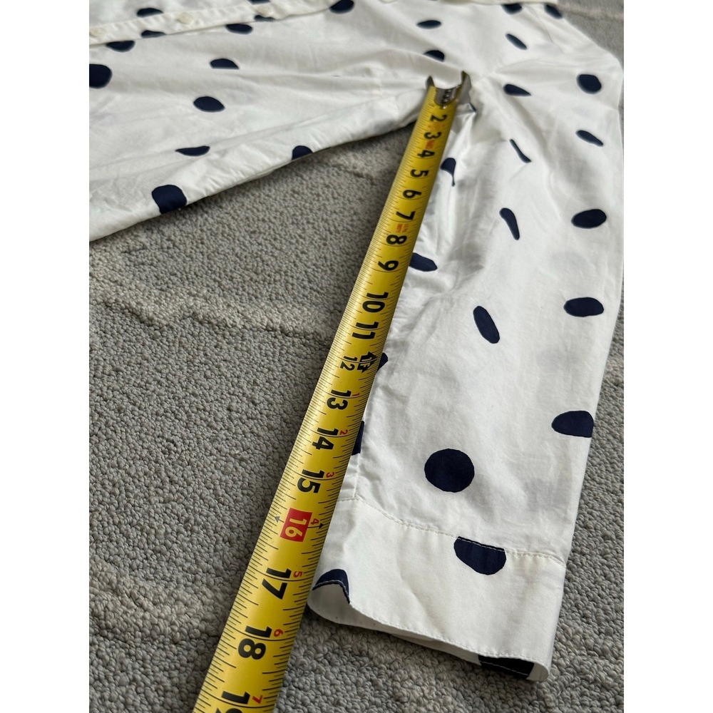Polka Dot Button Up Shirt Boden Classic White Navy Preppy Cotton 6R - Picture 8 of 8